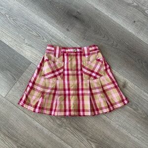 4/20$ Toddler girls plaid pleated skirt pink and tan size 3T